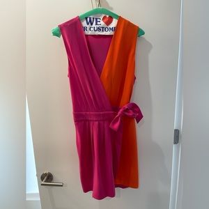 Diane von furstenberg two tone wrap romper